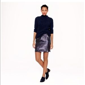 J. Crew - Sequin Mini Skirt Navy w/ Pockets